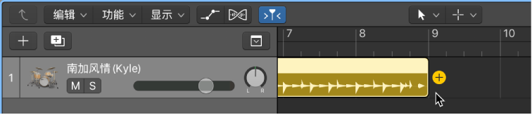 图。点按添加 (+) 按钮来创建新的鼓手片段。