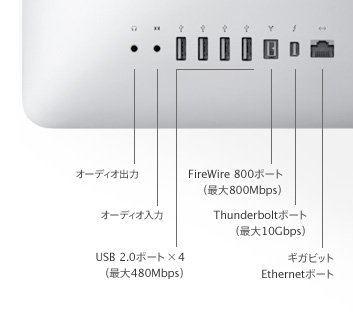 iMac (21.5-inch, Mid 2011) - 技術仕様 (日本)