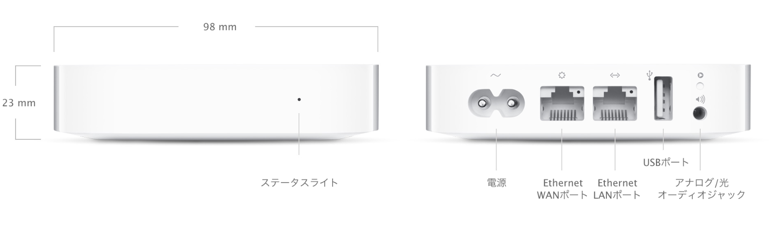 AirMac Express 802.11n (第2世代) - 技術仕様 (日本)