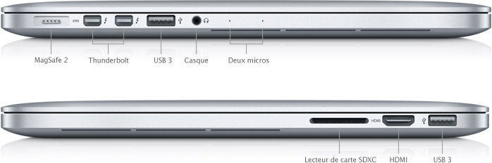 MacBook Pro (Retina, 13 pouces, début 2013) - Caractéristiques techniques  (FR)