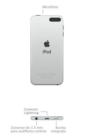iPod 16GB (5ª generación, mediados de 2013) - Especificaciones técnicas