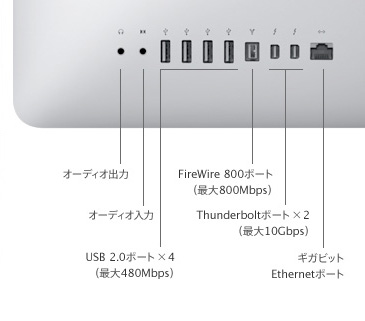iMac (27-inch, Mid 2011) - 技術仕様 (日本)