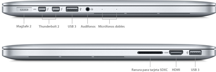 MacBook Pro (Retina, 13 pulgadas, finales de 2013) - Especificaciones  técnicas (MX)
