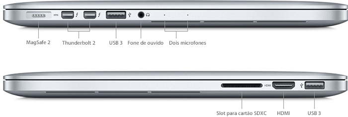 MacBook Pro (Retina, 13 polegadas, meados de 2014) - Especificações  técnicas (BR)