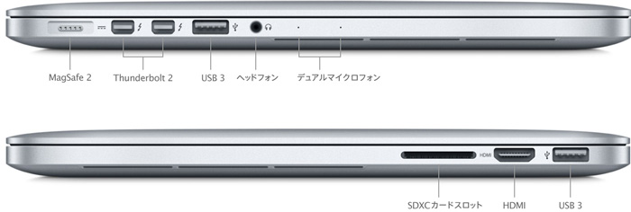 MacBook Pro (Retina, 15-inch, Mid 2014) - 技術仕様 (日本)