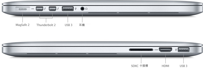 MacBook Pro (Retina, 15 英吋, 2015 年中) - 技術規格(台灣)