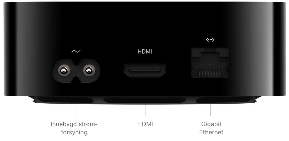 Apple TV 4K (2. generasjon) - Tekniske spesifikasjoner (NO)