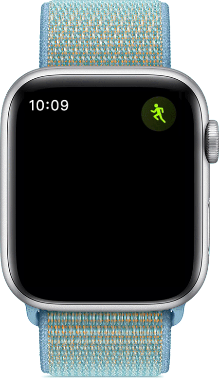 رسم متحرك للعد التنازلي لبدء التمرين على Apple Watch.