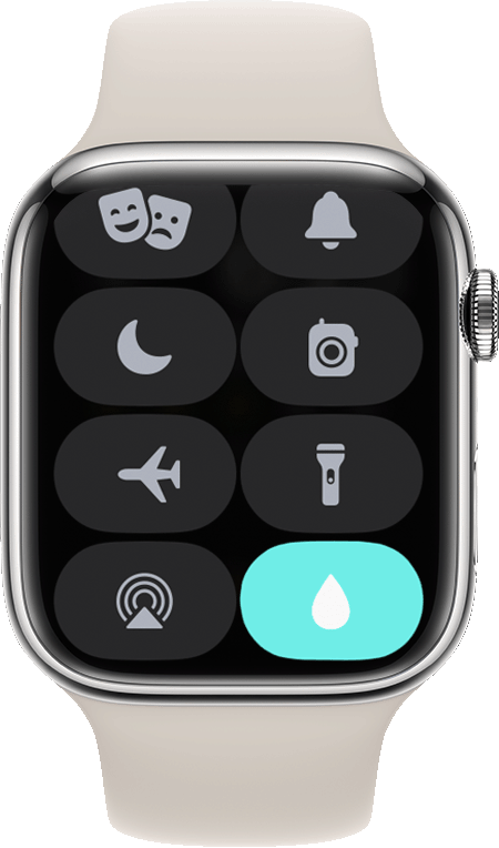 رمز قفل الماء على شاشة Apple Watch