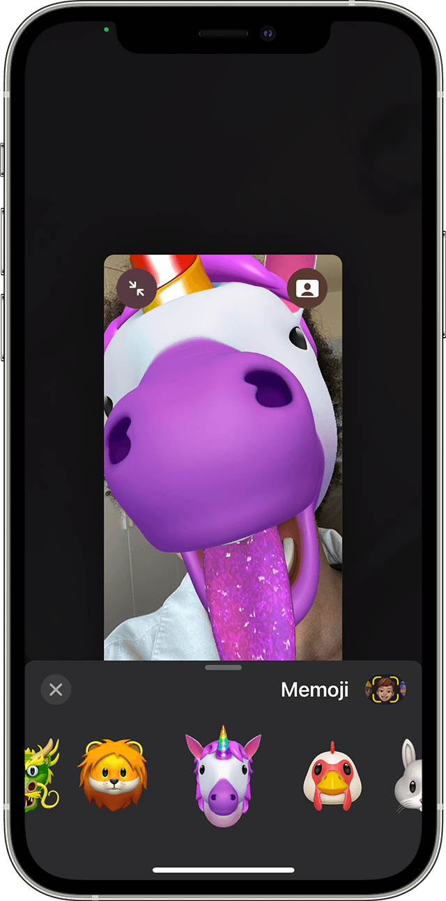 هاتف iPhone يوضح كيفية إنشاء ملصق Memoji متحرك في FaceTime