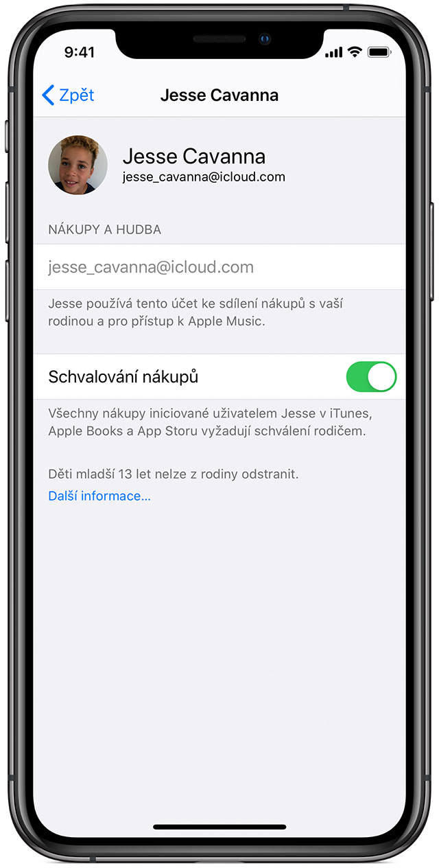 Pomozte svému dítěti nastavit iPhone, iPad nebo iPod touch - Podpora Apple