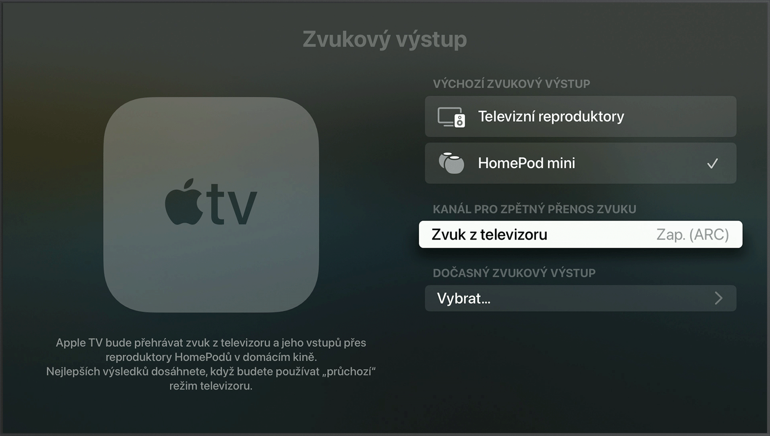Používání funkce HDMI ARC nebo eARC na Apple TV 4K - Podpora Apple (CZ)