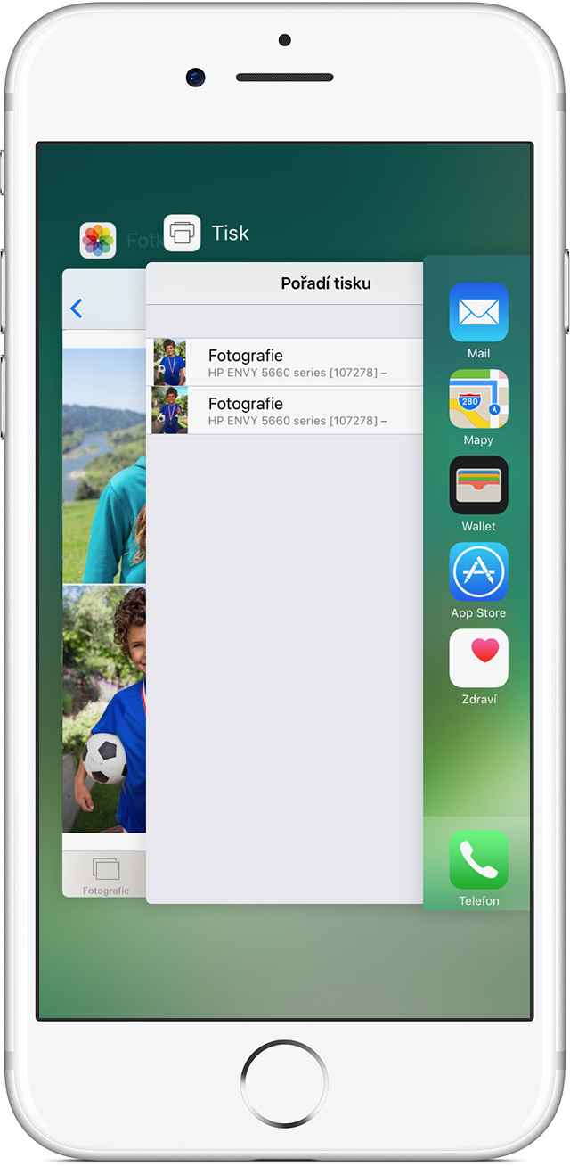 Používání AirPrintu k tisku z iPhonu, iPadu nebo iPodu touch Podpora
