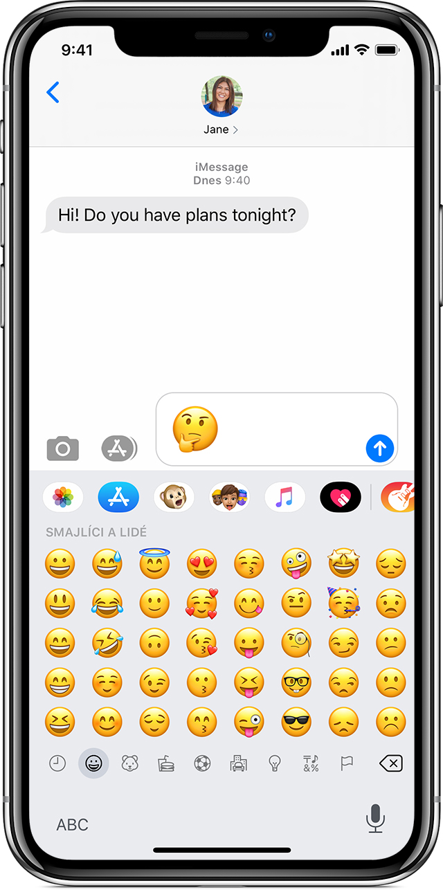 Používání emotikonů na iPhonu, iPadu a iPodu touch - Podpora Apple