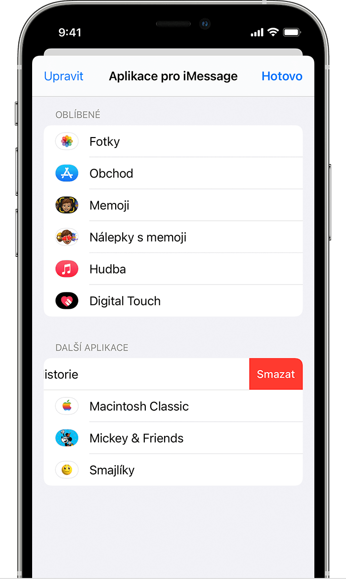 iPhone předvádějící, jak smazat aplikace pro iMessage