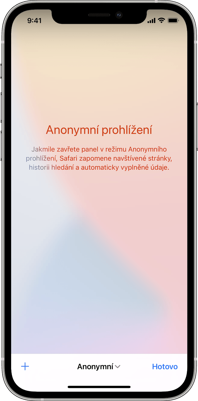 Zapnutí nebo vypnutí anonymního prohlížení na iPhonu - Podpora Apple (CZ)