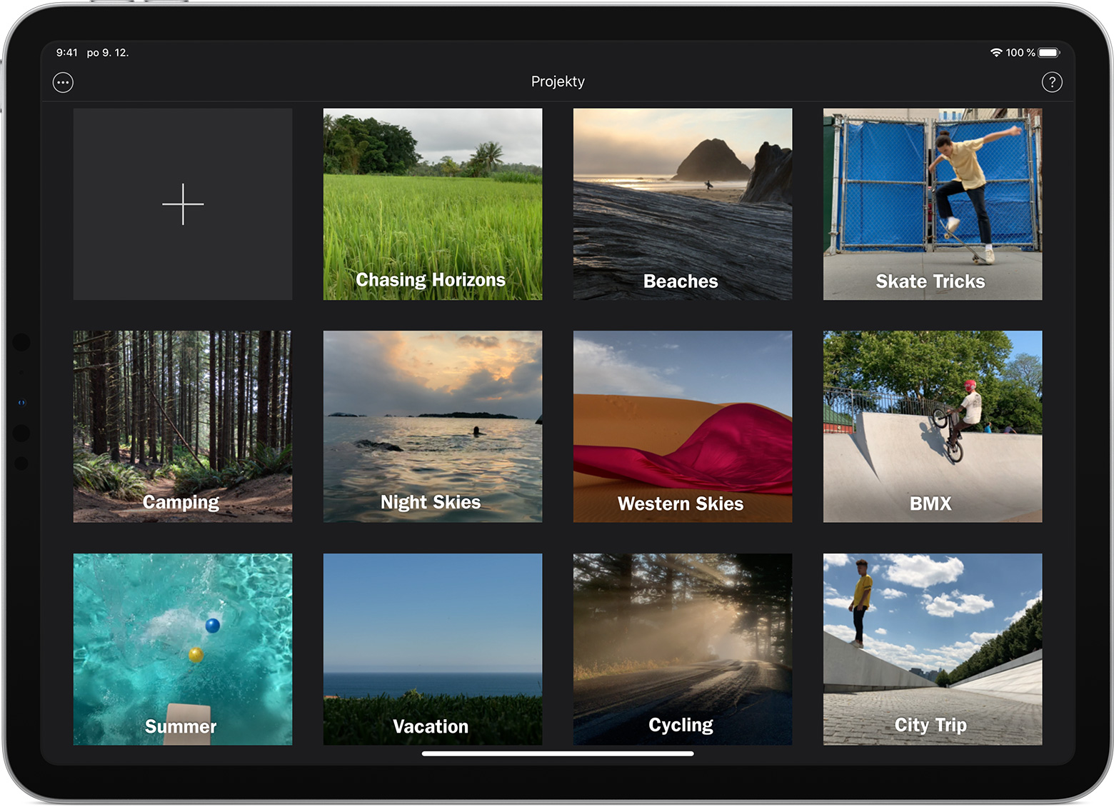 Vytvoření nového projektu iMovie - Podpora Apple