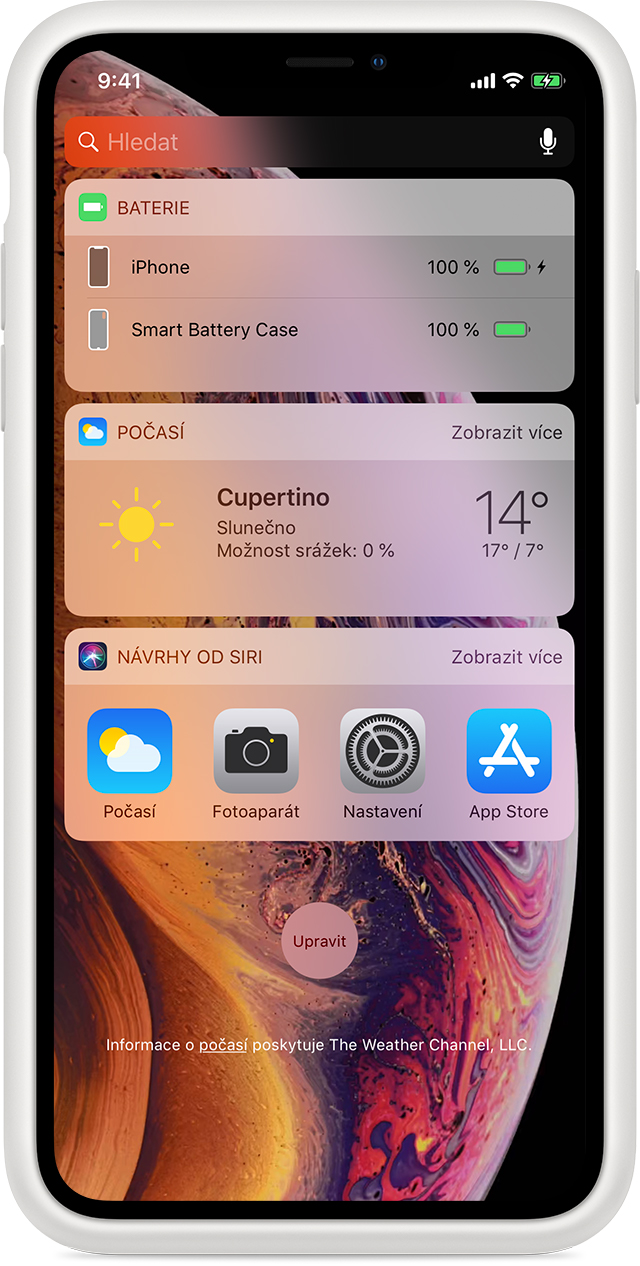 Nabíjení iPhonu krytem Smart Battery Case Podpora Apple