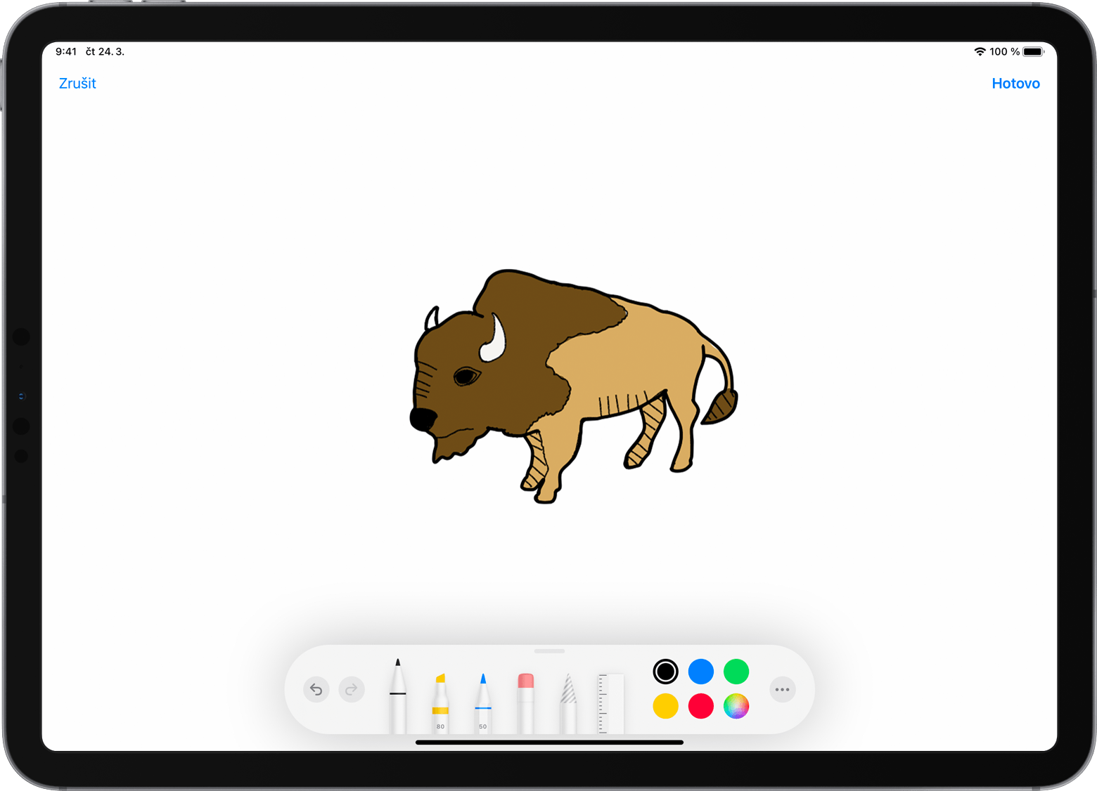 Kresba přes Kontinuitu na iPadu Pro