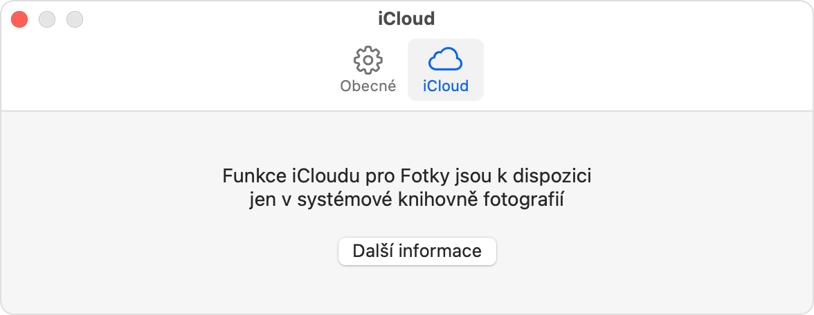 Předvolby Fotek na iCloudu