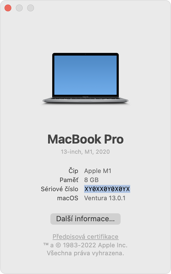 Zjištění názvu modelu a sériového čísla Macu - Podpora Apple (CZ)