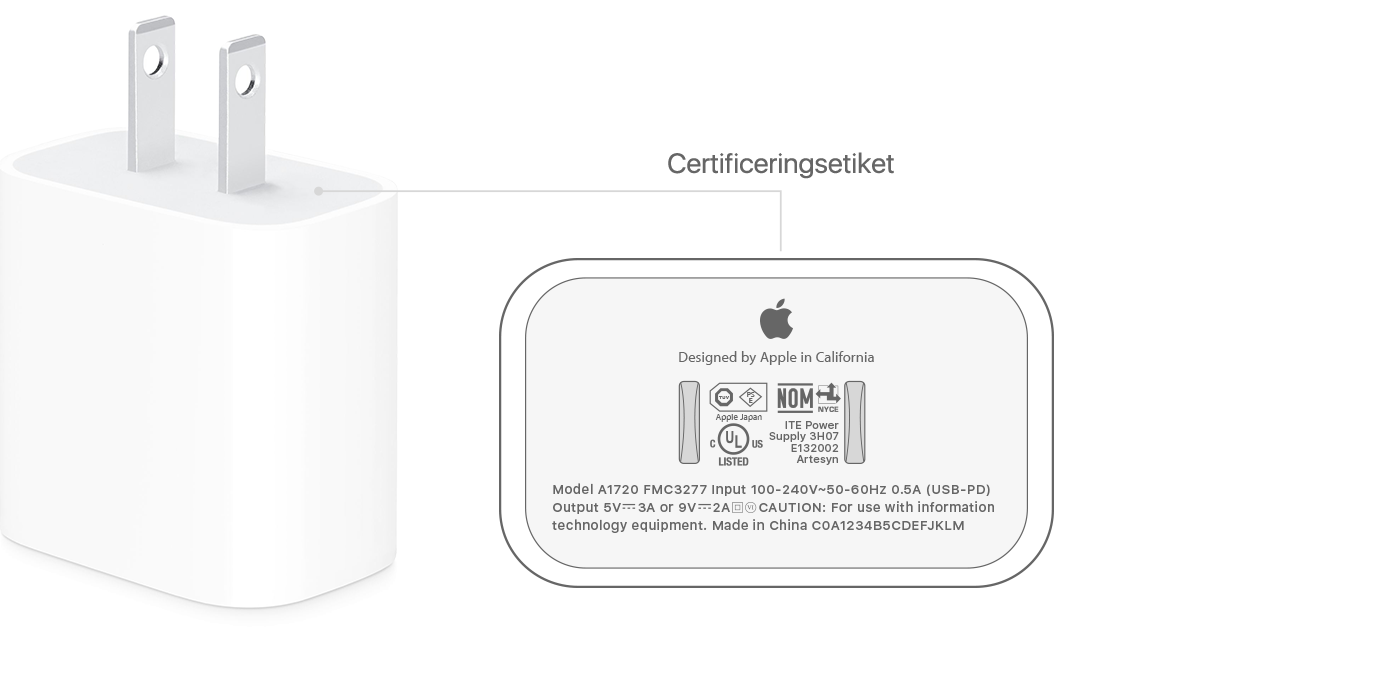 Om USB-strømforsyninger fra Apple - Apple-support (DK)