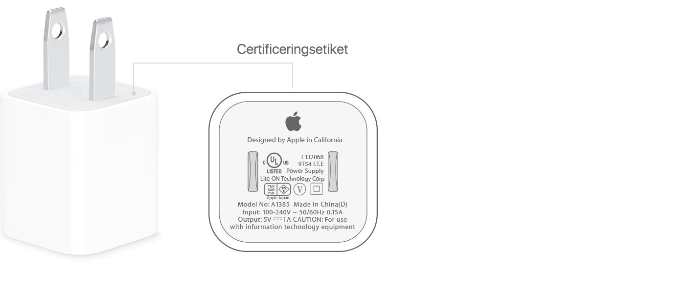 Om USB-strømforsyninger fra Apple - Apple-support (DK)