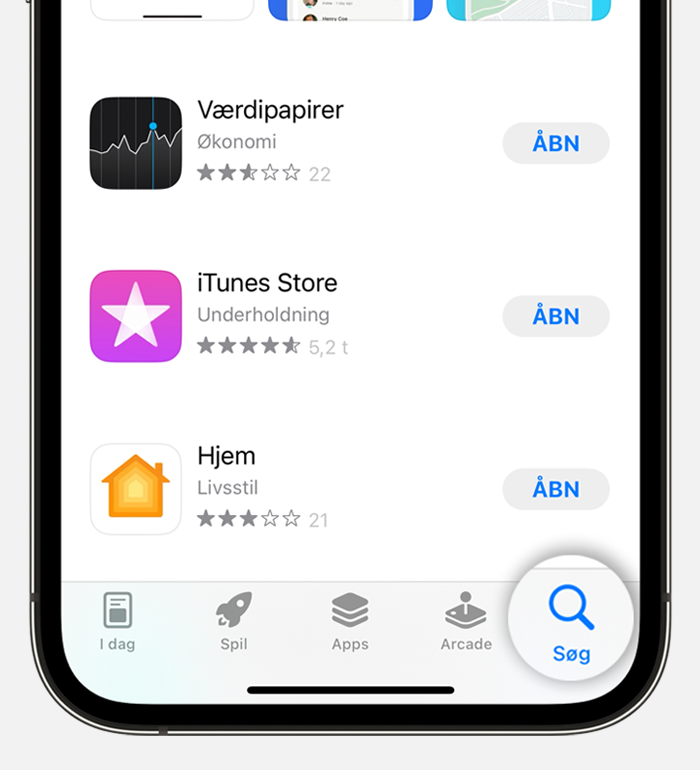 Download apps og spil på din iPhone eller iPad - Apple-support (DK)