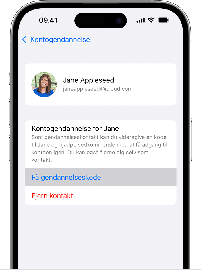 Hjælp en ven eller et familiemedlem ved at være vedkommendes kontakt til  kontogendannelse - Apple-support (DK)