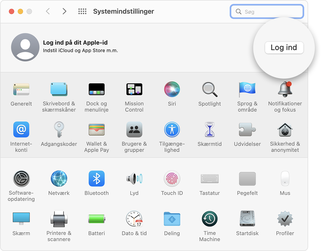 Sådan logger du ind på en Mac med dit Apple-id.