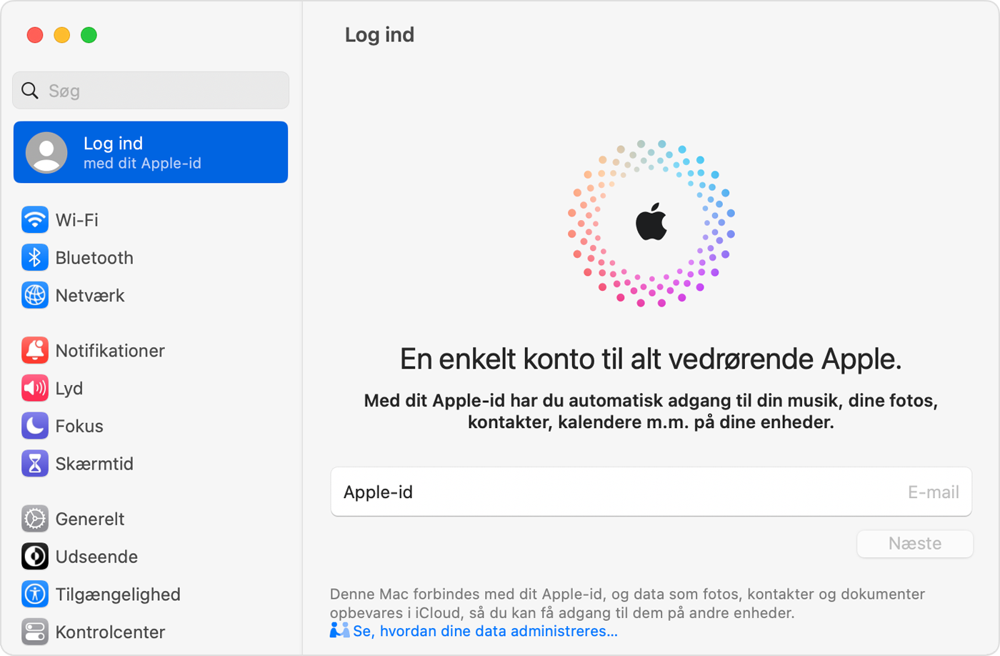 Aske loft Bebrejde Log ind med dit Apple-id - Apple-support (DK)