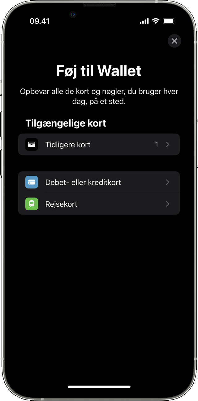 Føj et betalingskort til appen Wallet i appen Apple Watch på din iPhone