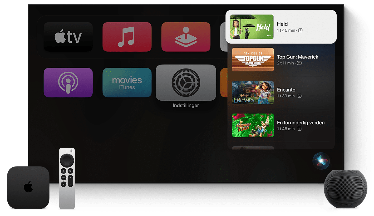 Krage fortjener Afskedige Brug Siri på dit Apple TV - Apple-support (DK)