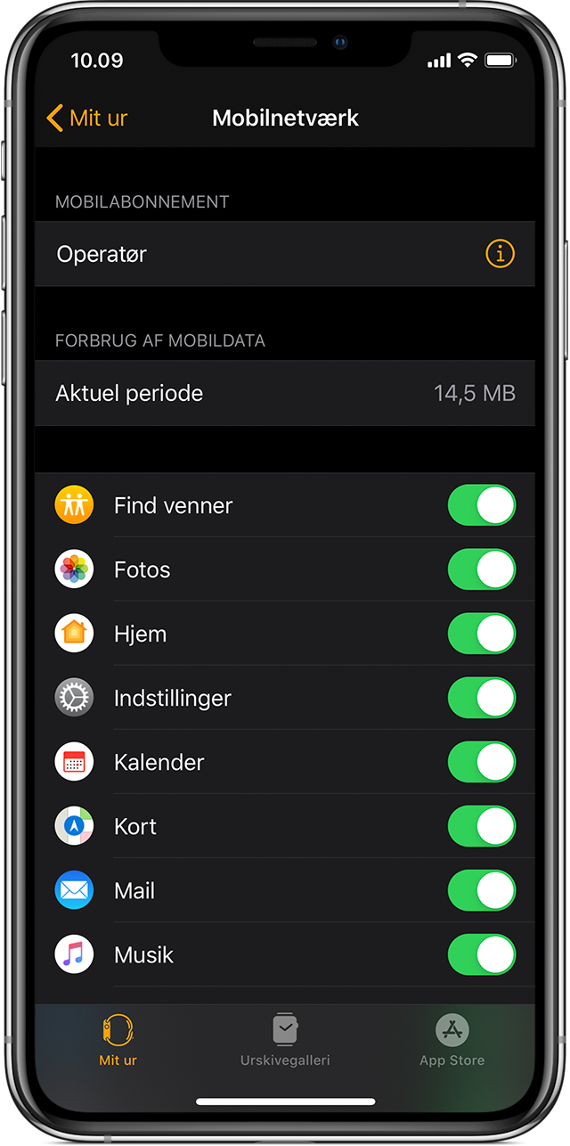 Sådan indstiller du mobildata på dit Apple Watch - Apple-support