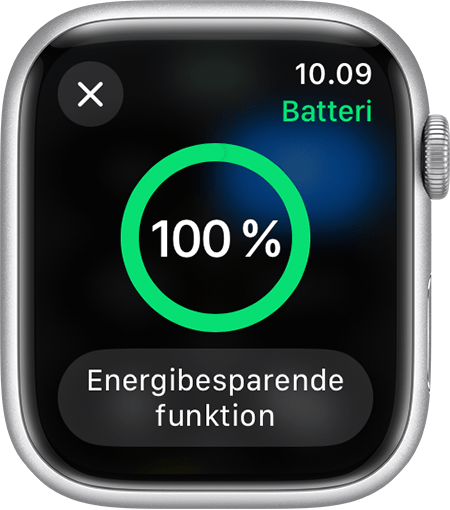 Kontroller batteriet, og oplad dit Apple Watch -
