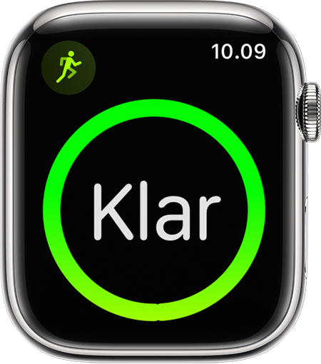 Et Apple Watch, der viser starten på en løbetræning.