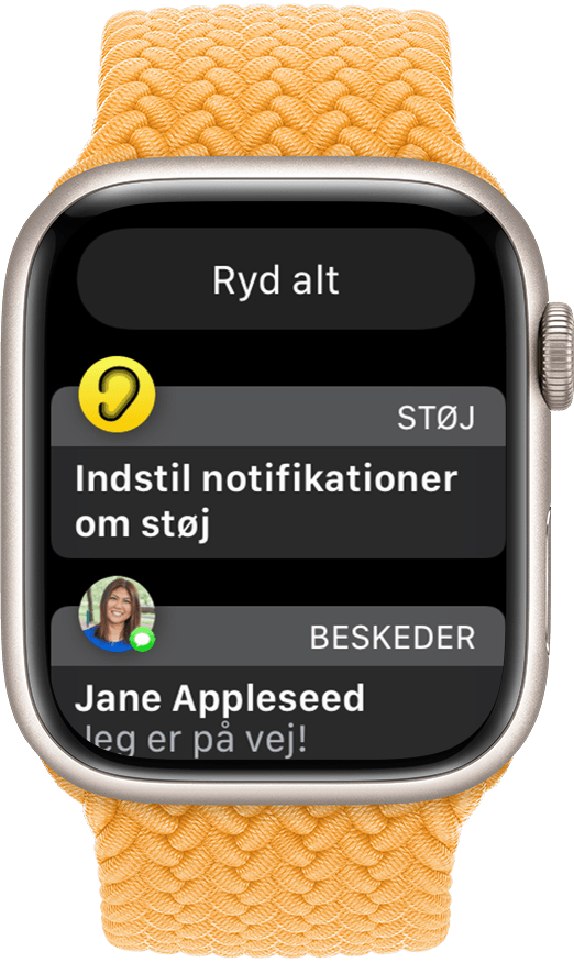 Apple Watch, der viser knappen Ryd alle notifikationer