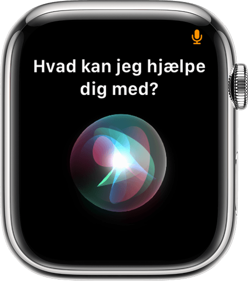 Apple Watch viser mikrofonsymbolet øverst på skærmen