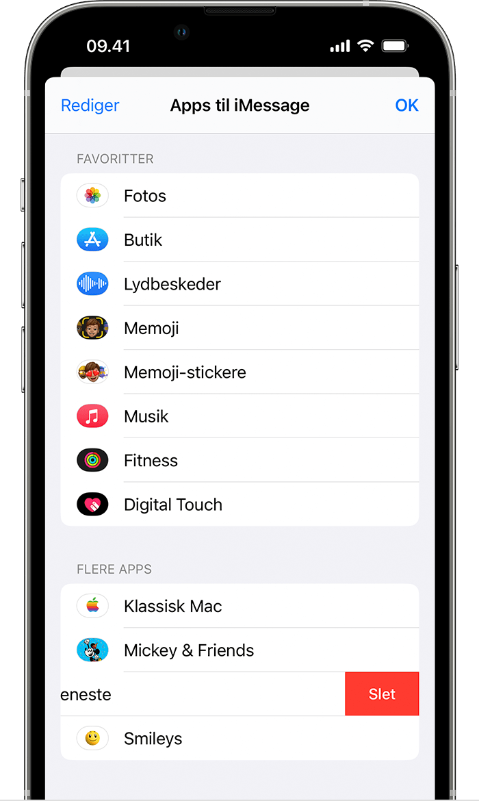 iPhone med en visning af, hvordan du sletter iMessage-apps