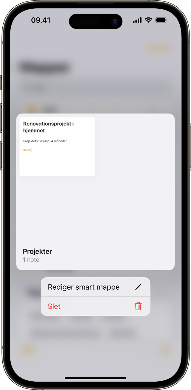 I iOS 16 kan du redigere navnet på din smarte mappe i Noter.