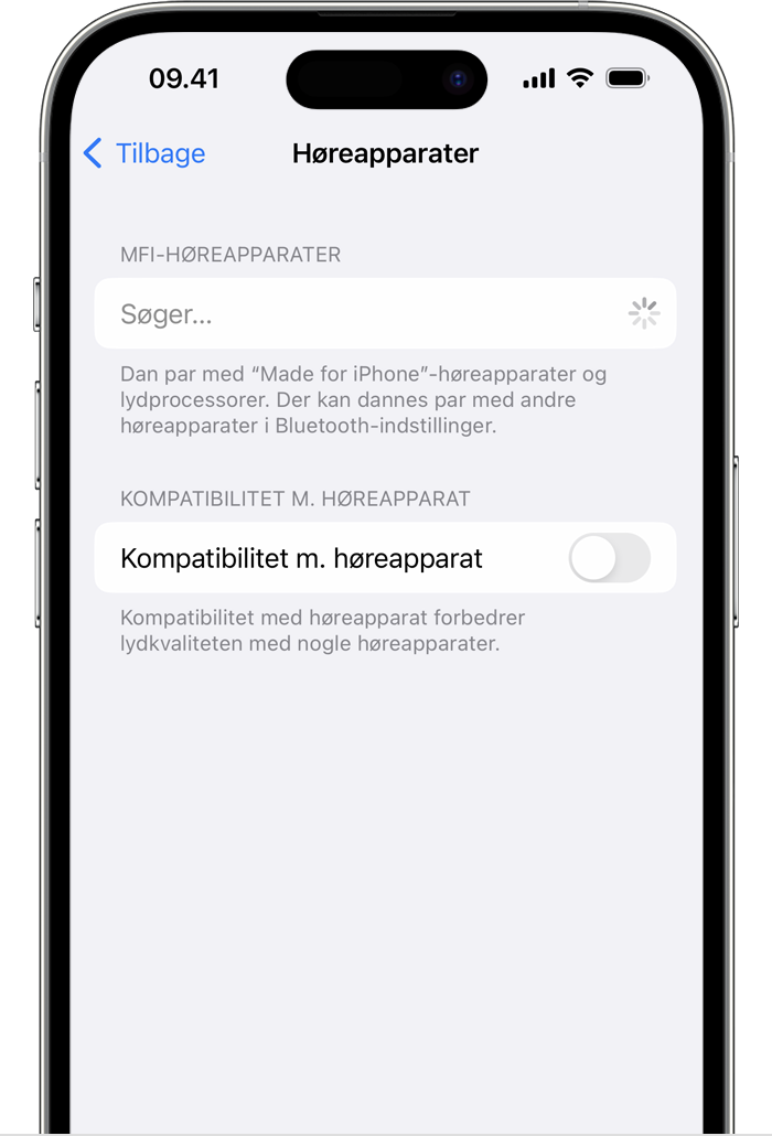 Brug af Made for iPhone-høreapparater - Apple-support (DK)