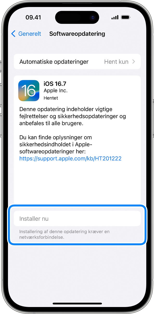 Hvis din iPhone eller iPad ikke vil opdatere - Apple-support (DK)