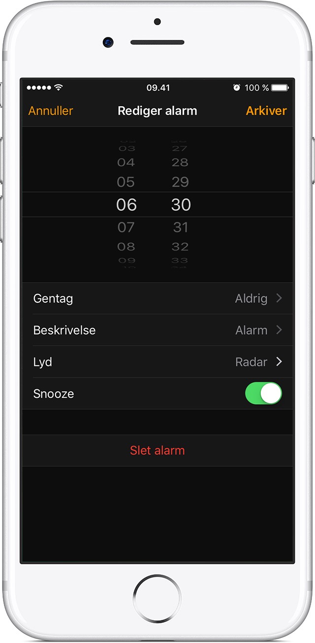 Sådan indstilles og administreres alarmer på din iPhone - Apple-support