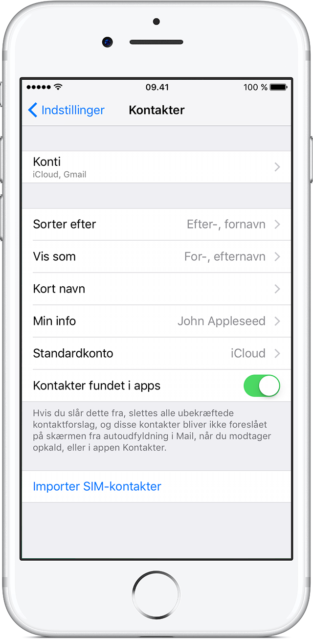 Administrer og slet kontakter på din iPhone, iPad eller iPod touch