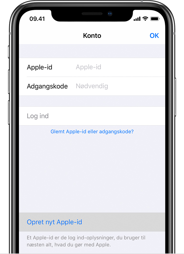 Sådan opretter du et nyt Apple-id - Apple-support