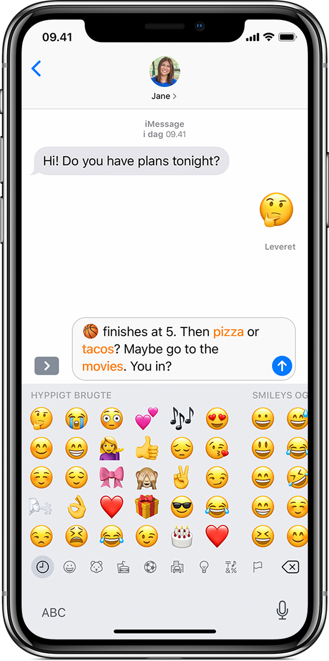 Brug af emojis på iPhone, iPad og iPod touch - Apple-support