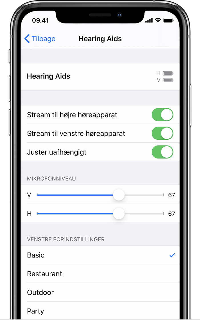 Brug af Made for iPhone-høreapparater - Apple-support (DK)