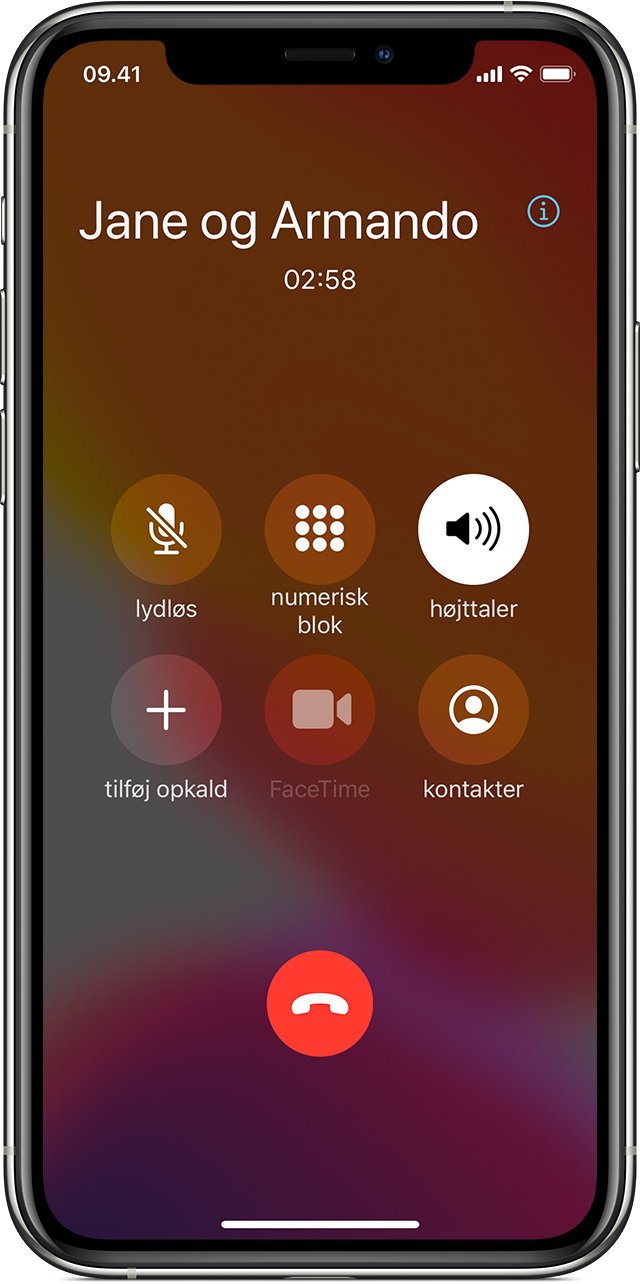 Sådan opretter du et telefonmøde fra din iPhone - Apple-support (DK)