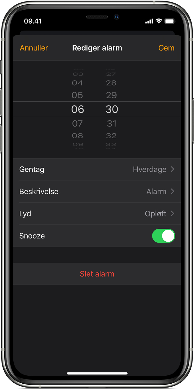 Indstilling og administrering af alarmer på iPhone - Apple-support