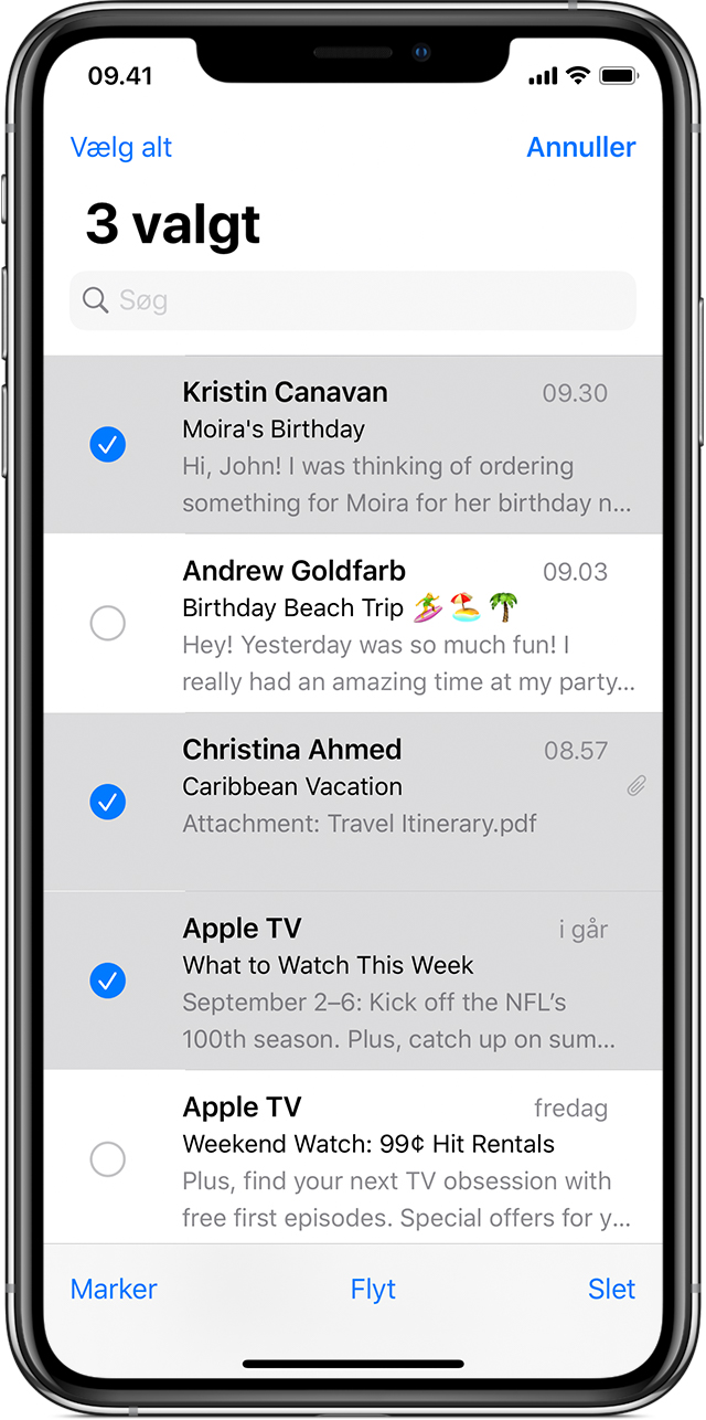 Sådan sletter du e-mails på din iPhone, iPad og iPod touch - Apple-support
